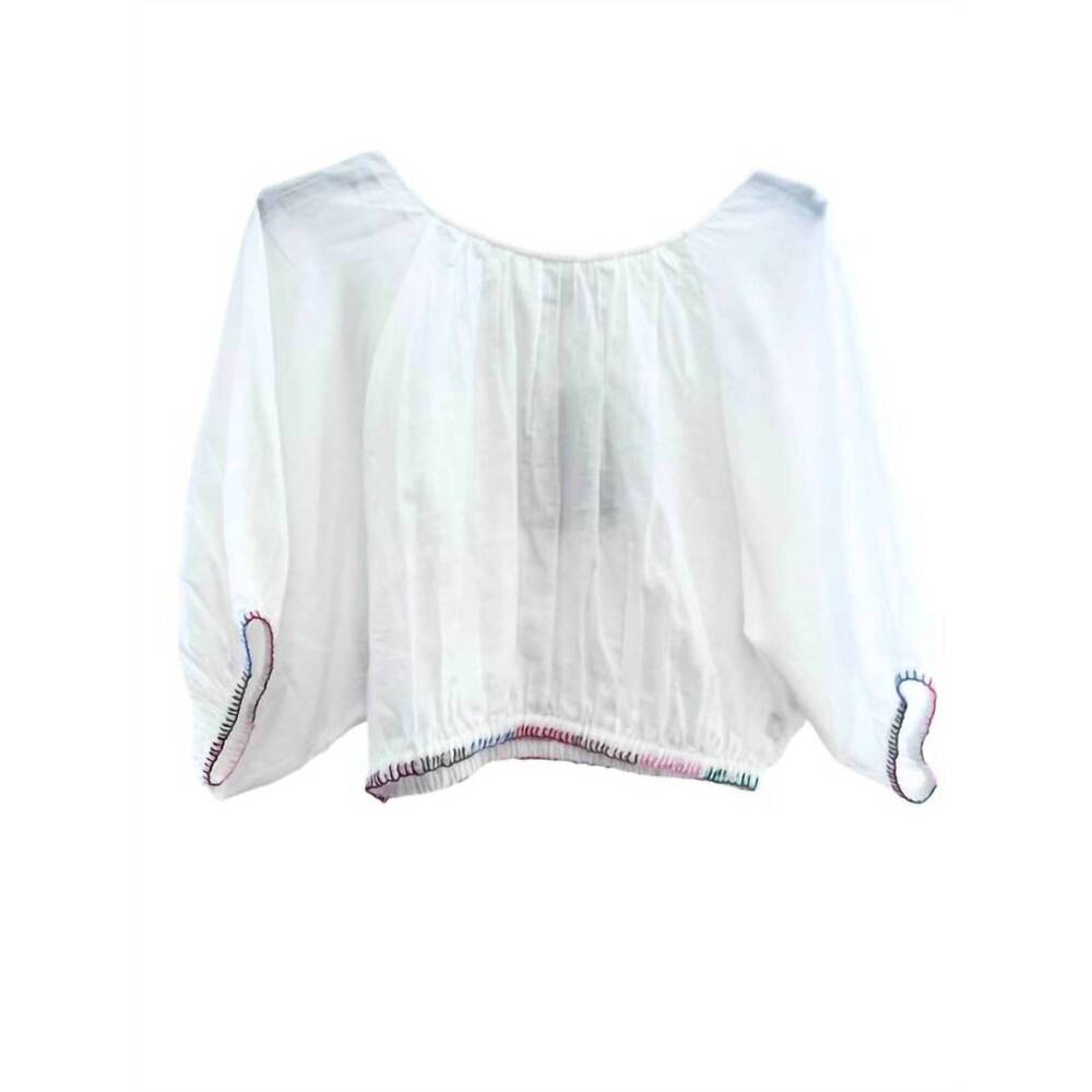 NEW BENARAS BY CITRUS womens jungle crop top in white multi